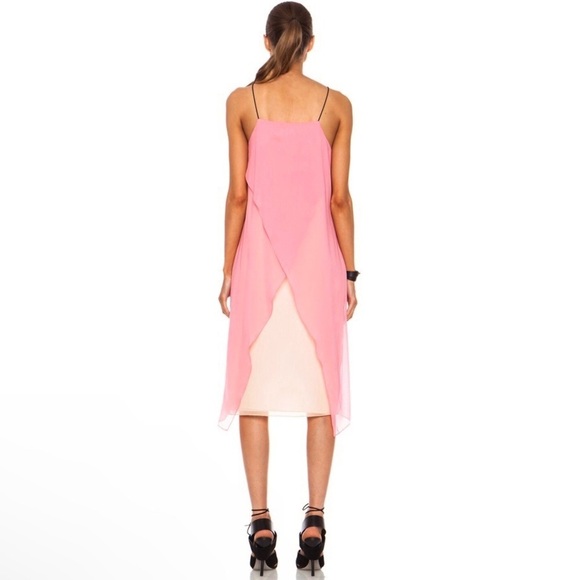 Rag & Bone Cubana Dress Silk Georgette Sleeveless Midi Carnation Pink 0 XS - Picture 4 of 16